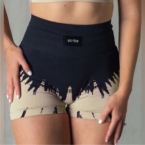 Kill crew SEAMLESS SHATTER BIKER SHORTS - BLACK / GREY, NWT